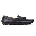Gommino Leather Tassel Loafers (Black) — Black loafers | Modello Domani