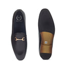 Italian Cut Buckle Slipons (Black) — Black slipons | Modello Domani