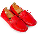 Gommino Leather Bow Loafers (Red) — Red loafers | Modello Domani