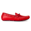 Gommino Leather Bow Loafers (Red) — Red loafers | Modello Domani