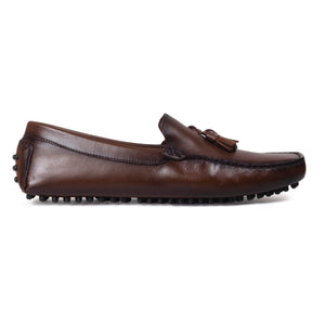 Gommino Leather Tassel Loafers (Brown Burnish)