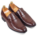 Italian Textured Slipons (Brown) — Brown slipons | Modello Domani