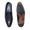 Italian Textured Slipons (Black) — Black slipons | Modello Domani