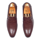 Italian Textured Slipons (Brown) — Brown slipons | Modello Domani