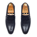 Italian Textured Slipons (Black) — Black slipons | Modello Domani