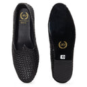 Woven Leather Juttis (Black) — Black juttis | Modello Domani