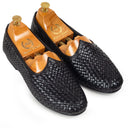 Woven Leather Juttis (Black) — Black juttis | Modello Domani