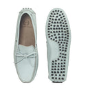Gommino Leather Bow Loafers (English Blue) — Blue loafers | Modello Domani