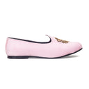 Royal Crest©️ Velvet Juttis (Baby Pink - Limited Edition)(Patent Copyright Artwork) — Pink juttis | Modello Domani