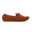 Gommino Suede Bow Loafers (Dark Tan) — Tan loafers | Modello Domani