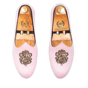 Royal Crest©️ Velvet Juttis (Baby Pink - Limited Edition)(Patent Copyright Artwork)