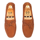 Gommino Suede Bow Loafers (Dark Tan) — Tan loafers | Modello Domani