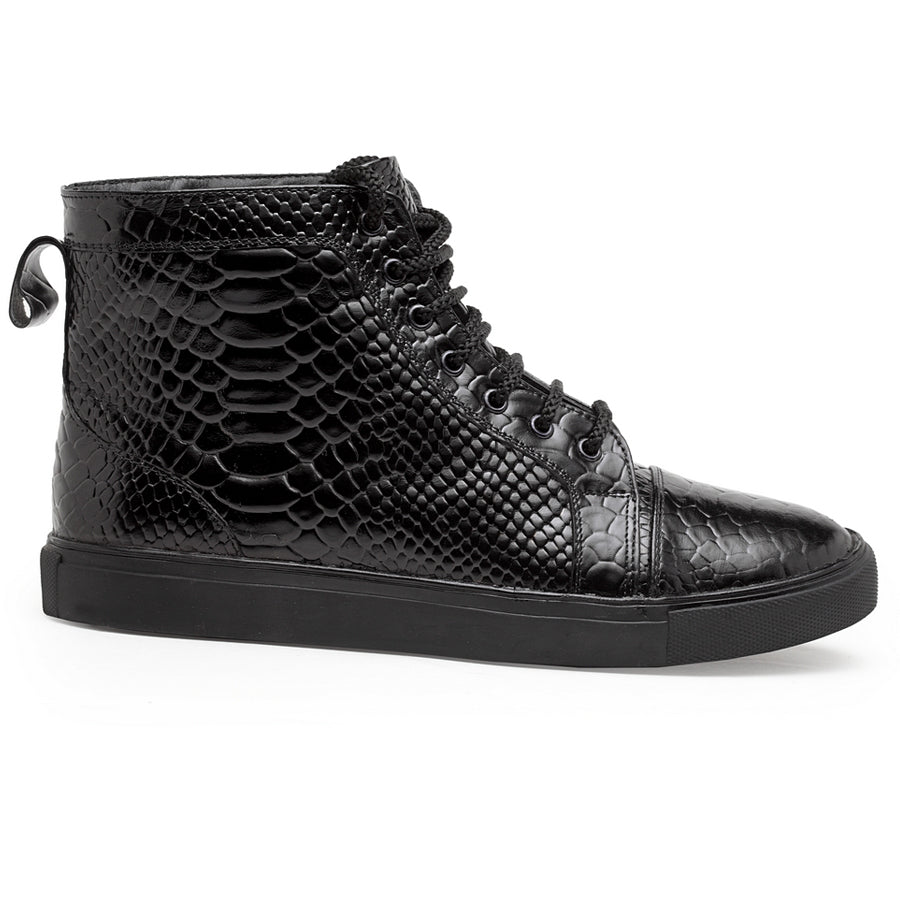 3D Embossed Leather Ankle Sneakers (Limited Edition)