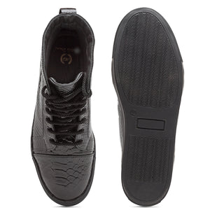 3D Embossed Leather Ankle Sneakers (Limited Edition)